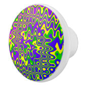 [Lava Lamp] Op-Art Wirbel & Dots Lila Blue Green Keramikknauf (Rechts)