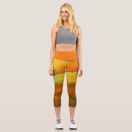 Lava Lamp, Orange und Yellows Capri Leggings