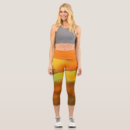 Lava Lamp, Orange und Yellows Capri Leggings (Vorderseite)