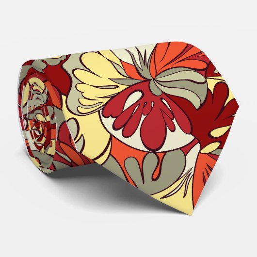 Lava-Lampe Retro Single-Mit Blumenside gedruckt Krawatte (Gerollt)