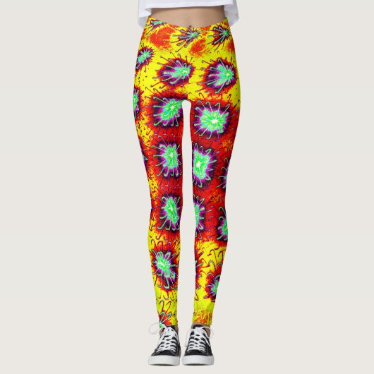 Lava Leggings – Molten Fire Abstract Pattern (Vorderseite)