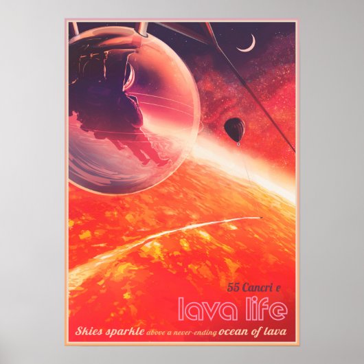 LAVA LIFE auf Planet 55 Cancri e NASA JPL Space Poster (Vorne)