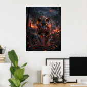 Lava Panther Vulkan Dschungel Poster (Heimbüro)