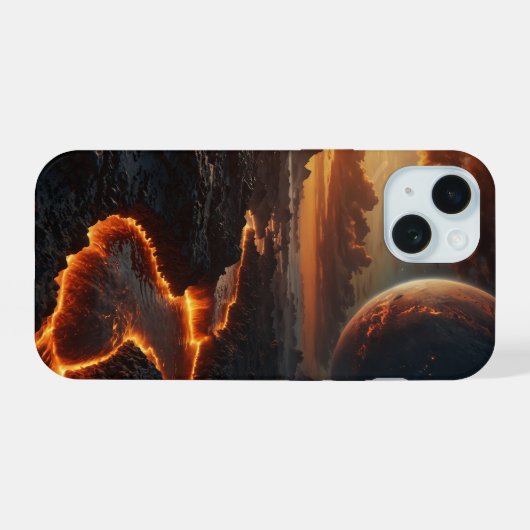 Lava Planet iPhone 15 Hülle (Rückseite (Horizontal))