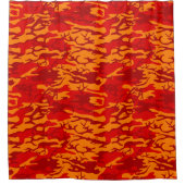 Lava Red Camouflage Duschvorhang (Vorderseite)