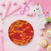 Lava Red Camouflage Pappteller (Party)