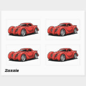 Lava Red Spiral Hotrod Toon Rechteckiger Aufkleber (Blatt)