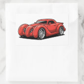 Lava Red Spiral Hotrod Toon Rechteckiger Aufkleber (Tasche)