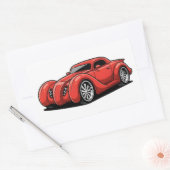 Lava Red Spiral Hotrod Toon Rechteckiger Aufkleber (Umschlag)