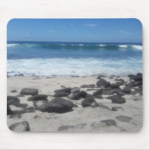 Lava Rock Beach Ocean Waves Mouse Pad