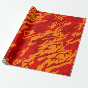 Lava-Rot-Camouflage Geschenkpapier