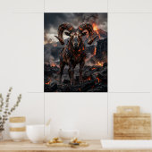 Lava-Schädel-Widder-Hochländer Poster (Küche)
