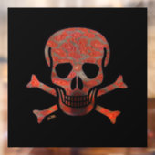 Lava Skull schwarz sq lg Fensterklemme Vorderstock Fensteraufkleber (Blatt 2)