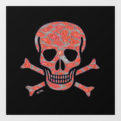 Lava Skull schwarz sq lg Fensterklemme Vorderstock Fensteraufkleber (Blatt)