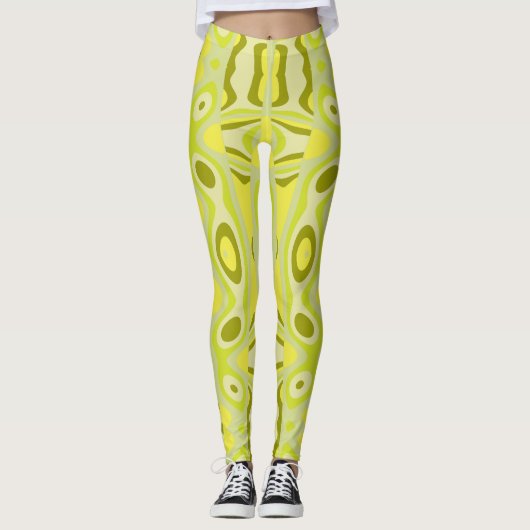 Lava Swirl - Gelbe Grüntöne Leggings (Vorderseite)