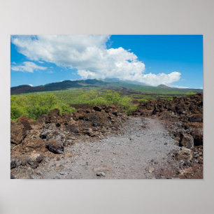 Lava- und Berglandschaft entlang des Hoapili-Trail Poster
