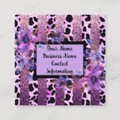 Lava- und rosa Leopardenmuster Quadratische Visitenkarte (Vorderseite)