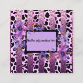 Lava- und rosa Leopardenmuster Quadratische Visitenkarte (Rückseite)