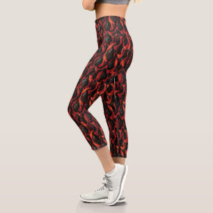 Lava und Vulkangesteine Vulkanmagma-Muster Capri Leggings