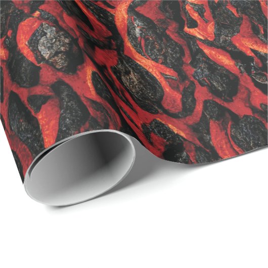 Lava und Vulkangesteine | Vulkanmagma-Muster Geschenkpapier (Rolleneckpunkt)