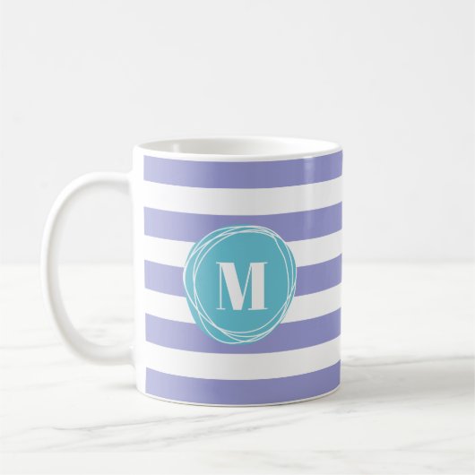 Lava White Stripes Monogramm Kaffeetasse (Links)