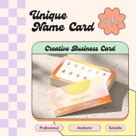 Lava Yellow Gradient Card for Nail Techs & Salons Visitenkarte