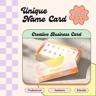Lava Yellow Gradient Card for Nail Techs & Salons Visitenkarte