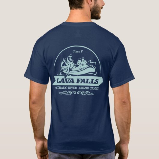 Lavafälle (Rafting 2) T-Shirt (Rückseite)