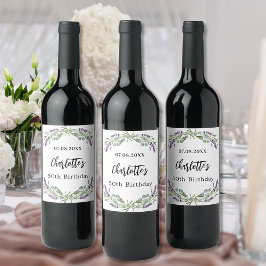 Lavaflorale zum Geburtstag Weinetikett