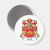 Laval Familienwappen Magnet (Vorderseite/Rückseite)