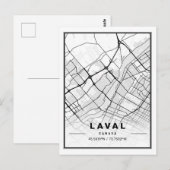 Laval Quebec Canada Travel City Map Postkarte (Vorne/Hinten)