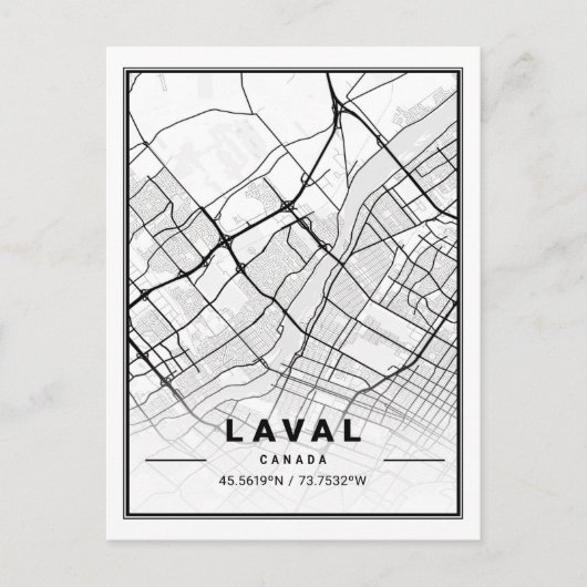 Laval Quebec Canada Travel City Map Postkarte (Vorderseite)