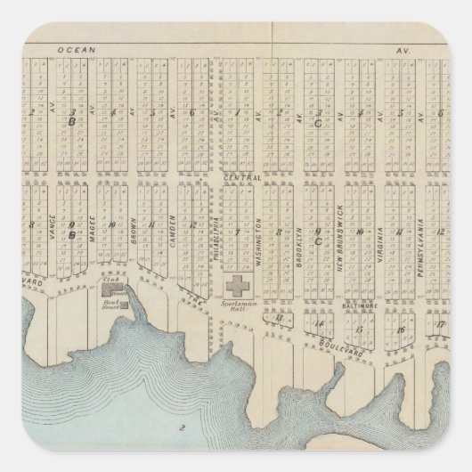 Lavallette City by Sea, Squan Beach, NJ Quadratischer Aufkleber (Vorderseite)