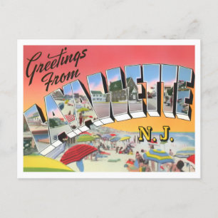Lavallette, New Jersey Vintage große Buchstaben Postkarte