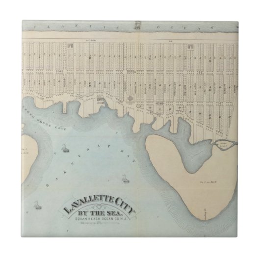 Lavallette Stadt durch das Meer, Squan Strand, NJ Fliese (Vorderseite)