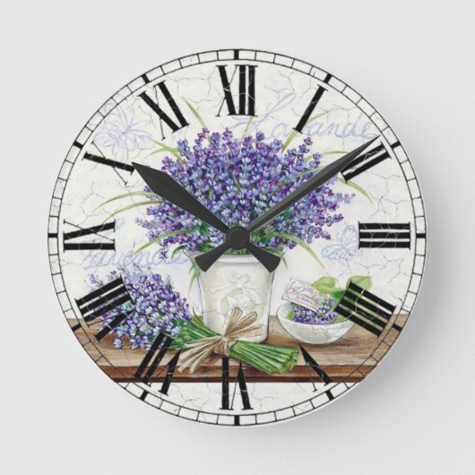 Lavand Runde Wanduhr (Vorderseite)