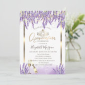 Lavanda Frame Wine Quinceanera Einladung (Stehend Vorderseite)