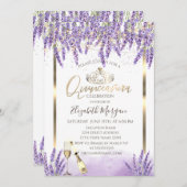 Lavanda Frame Wine Quinceanera Einladung (Vorne/Hinten)