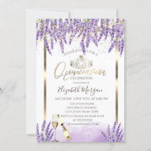 Lavanda Frame Wine Quinceanera Einladung