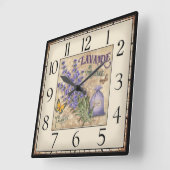 Lavande De Provence Clock Quadratische Wanduhr (Winkel)