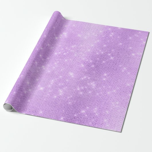 Lavande Lila Amethyst Plum Funkelnd Sequins Geschenkpapier (Ungerollt)