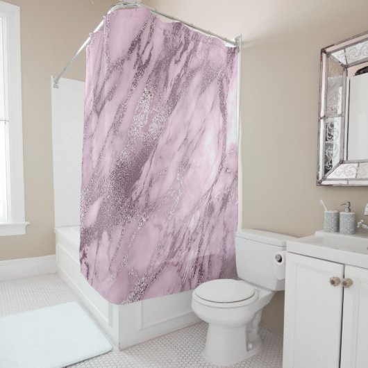 Lavande Lilac Mauve Marble Stone Abstrakt Duschvorhang (Beispiel)
