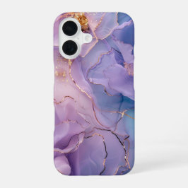 Lavande Royale Luxus-Weichlila-Marmor-Gold iPhone 16 Hülle