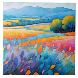 "Lavande Serenité" weite Landschaft Provence Fliese