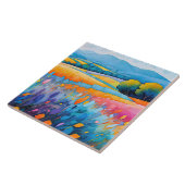 "Lavande Serenité" weite Landschaft Provence Fliese (Seite)