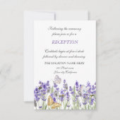 Lavander Butterfets Botanical Lights Empfang Einladung (Vorderseite)
