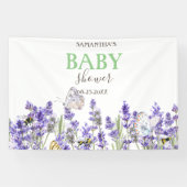 Lavander Butterflies Botanical Baby Shower Banner (Horizontal)