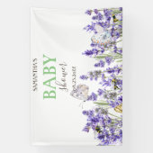 Lavander Butterflies Botanical Baby Shower Banner (Vertikal)