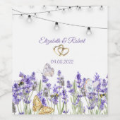 Lavander Butterflies Botanical Weinetikett (Einzelnes Label)