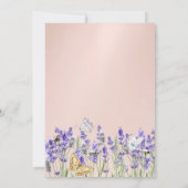 Lavander Butterflies Botanische Pink Babydusche Einladung (Rückseite)